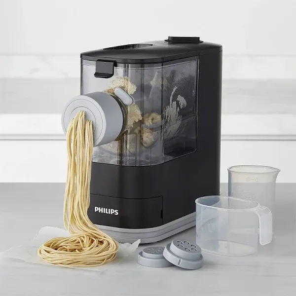 Philips Viva Compact Pasta and Noodle Maker, 3 Shaping Discs HR2371/05, Black