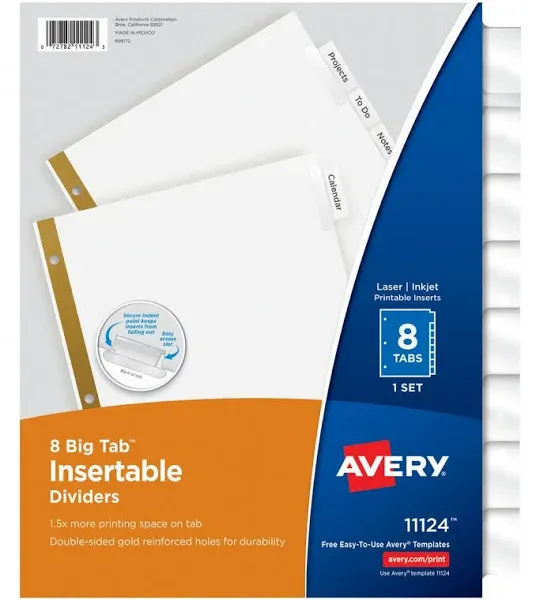 Avery Big Tab Insertable Dividers