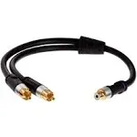 Mediabridge Ultra Series RCA Y-Adapter 12 Inches - 1-Female to 2-Male for Digita