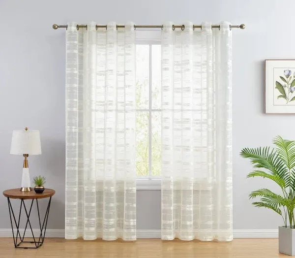 HLC.me Broadway Stripe Decorative Sheer Light Filtering