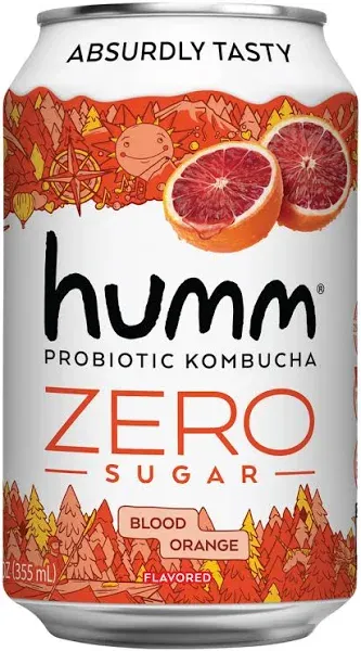 Humm Blood Orange Zero Sugar Probiotic Kombucha