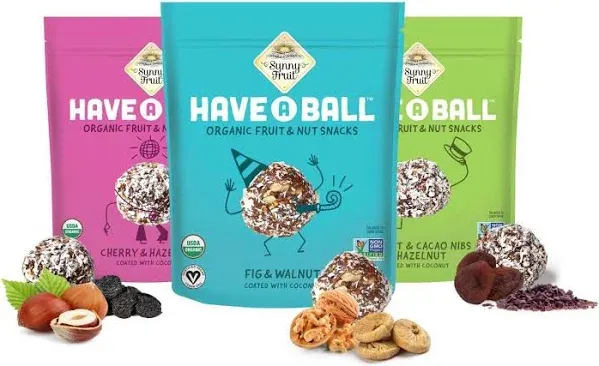 100% RAW Fruit & Nut Balls Variety 3-Pack - Have A Ball (3 x 9 Balls) - Whole Food Energy Snacks | NO Added Sugars or Preservatives | NON-GMO, VEGAN, GF & Kosher