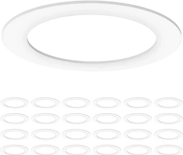 Sunco Lighting 24 Pack Goof Rings for 6 inch Recessed Lights White Can Light Goof Trim Ring Outer Diameter 86Inch Inner Diamet