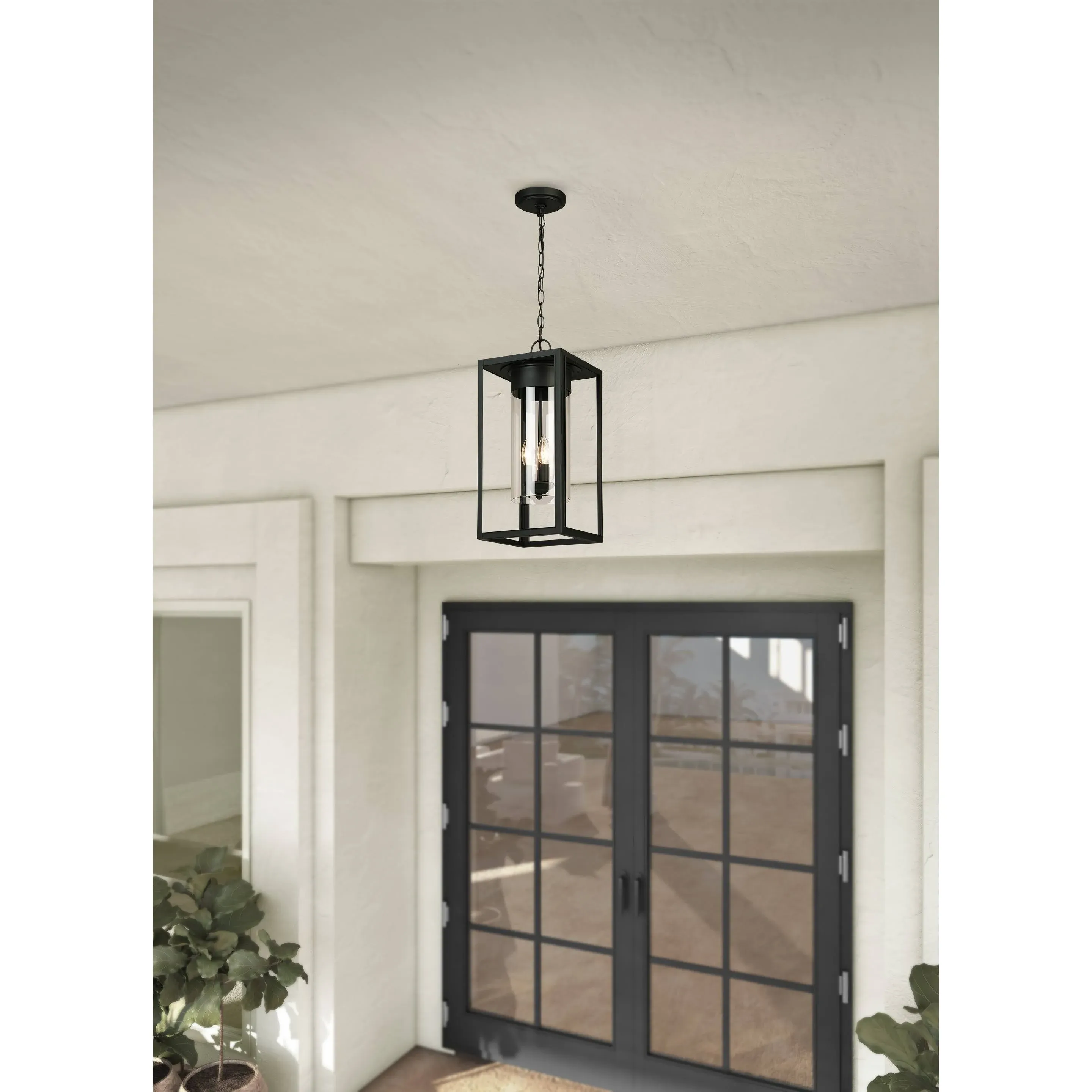 Eglo 203668A Walker Hill 3 Light 9 inch Oil Rubbed Bronze Outdoor Pendant