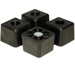 4 Large Cube Square Rubber Feet Bumpers - 1.125 H X 1.500 W - Made in USA Heavy Duty Non Marking for Furniture, Tables, Chairs, Desks, Benches.