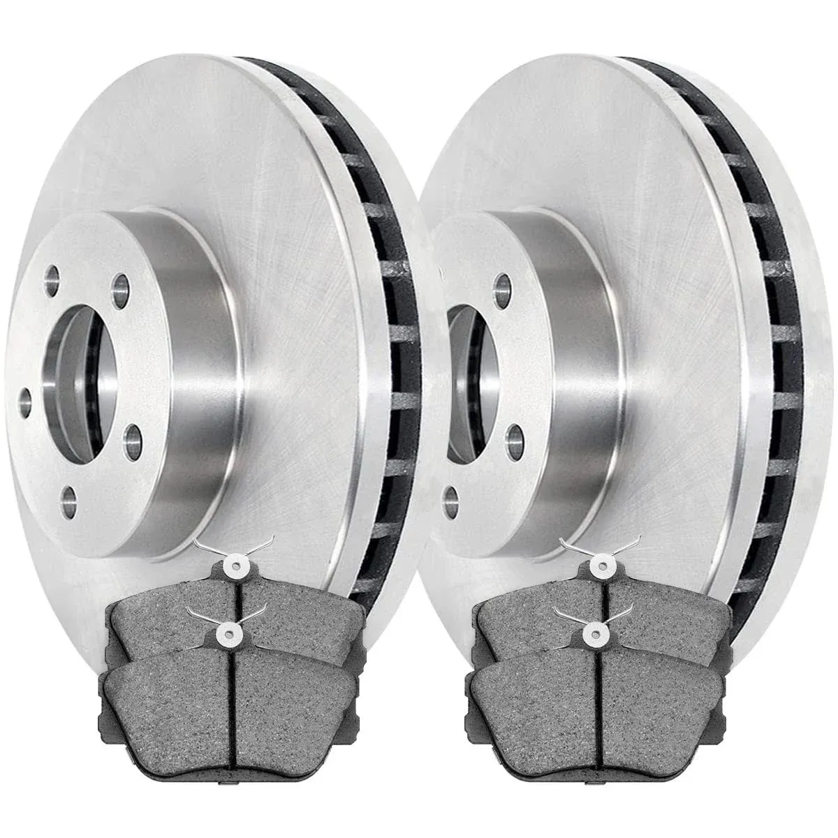 Autoshack Front Brake Kit Rotors and Ceramic Pads Pair of 2 Driver and Passenger ...