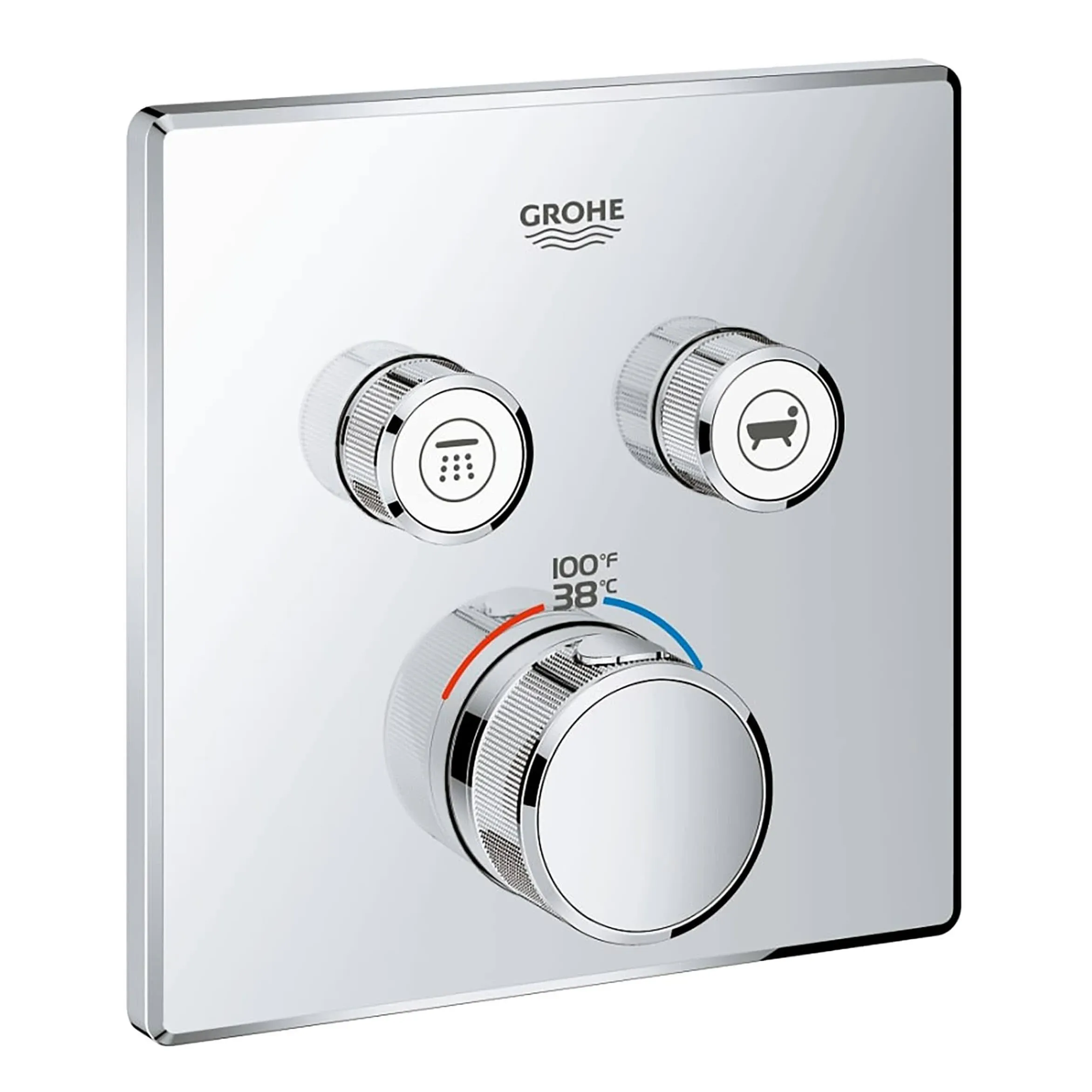 Grohe 29141000 Grohtherm Chrome Dual Function Thermostatic Valve Trim