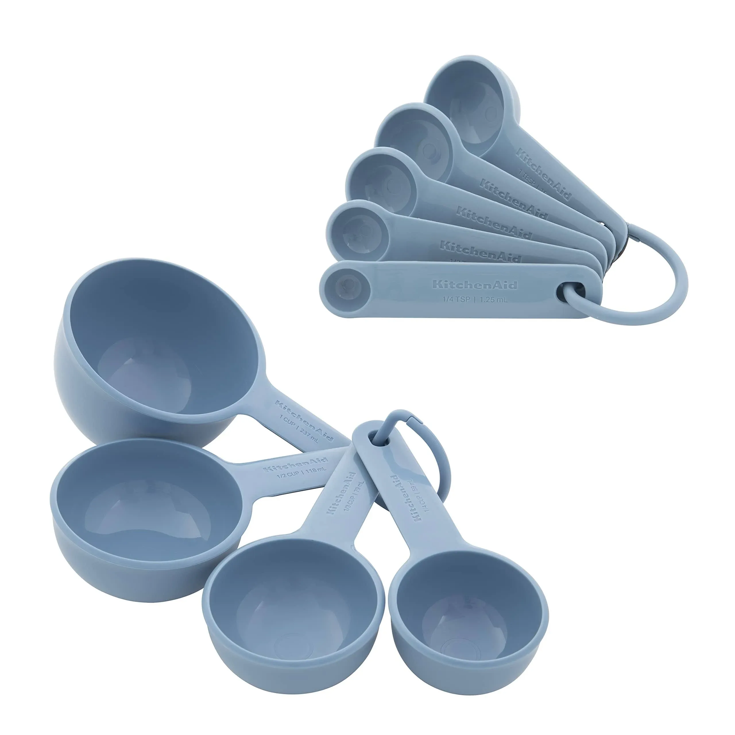 New KitchenAid Blue Velvet Measuring Cups and Spoons - 9 Piece - HBLA