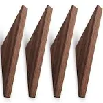 Mid-Century Coat Hooks Modern Teak Wood Wall (Set Of 4) Office Products