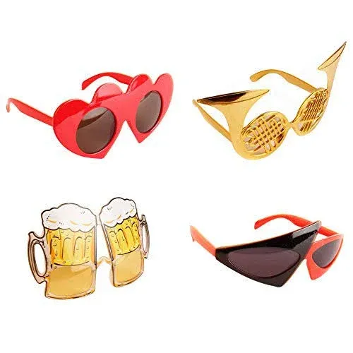 TD.IVES Funny Glasses Party Sunglasses Costume Sunglasses,12 Pack Cool Shaped ...