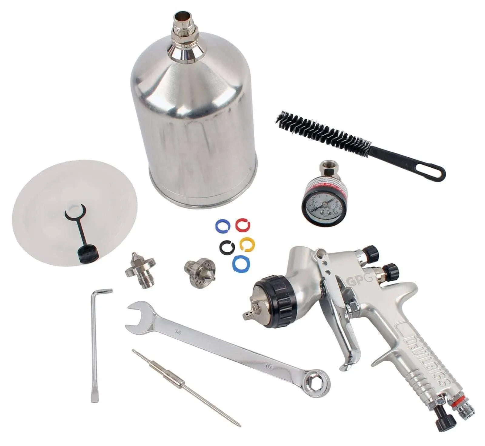 DeVilbiss 905012 GPG Solvent Gravity Gun Kit w/ 900mL Cup - 1.3 1.5 1.8 Tip 