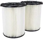 Ridgid VF4200 Genuine Replacement 1-Layer Everyday Dirt Wet/Dry Vac Filter for Ridgid 5-20 Gallon Vacuums (2 pack VF4000)