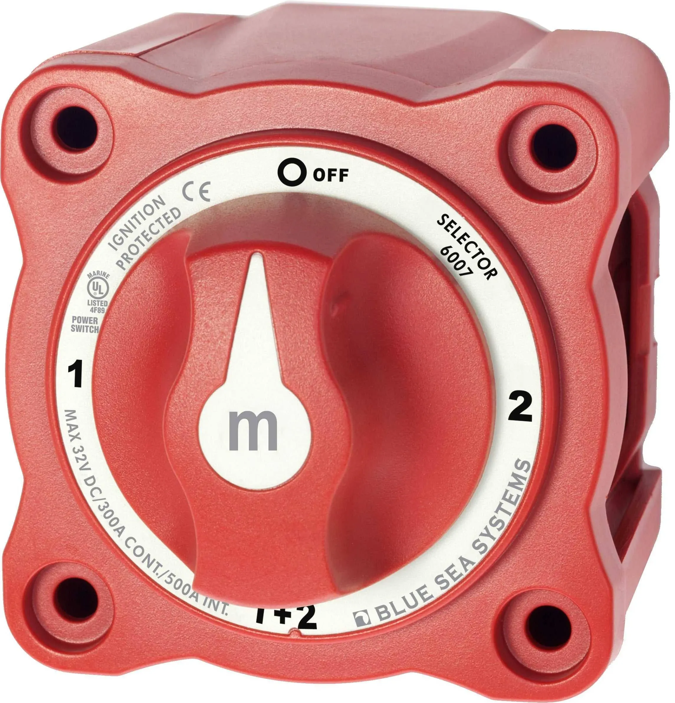 Blue Sea 6007 m-Series (Mini) Battery Switch Selector Four Position Red