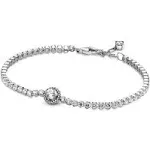 Pandora Sterling Silver Sparkling Halo Tennis Bracelet