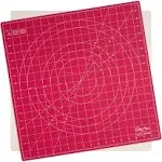 The Quilted Bear Rotating Cutting Mat 18" x 18" - Square 360° Rotating Self Healing Mat with Innovative Locking Mechanism for Quilting & Sewing Your Choice of Colours Available! (Pink)