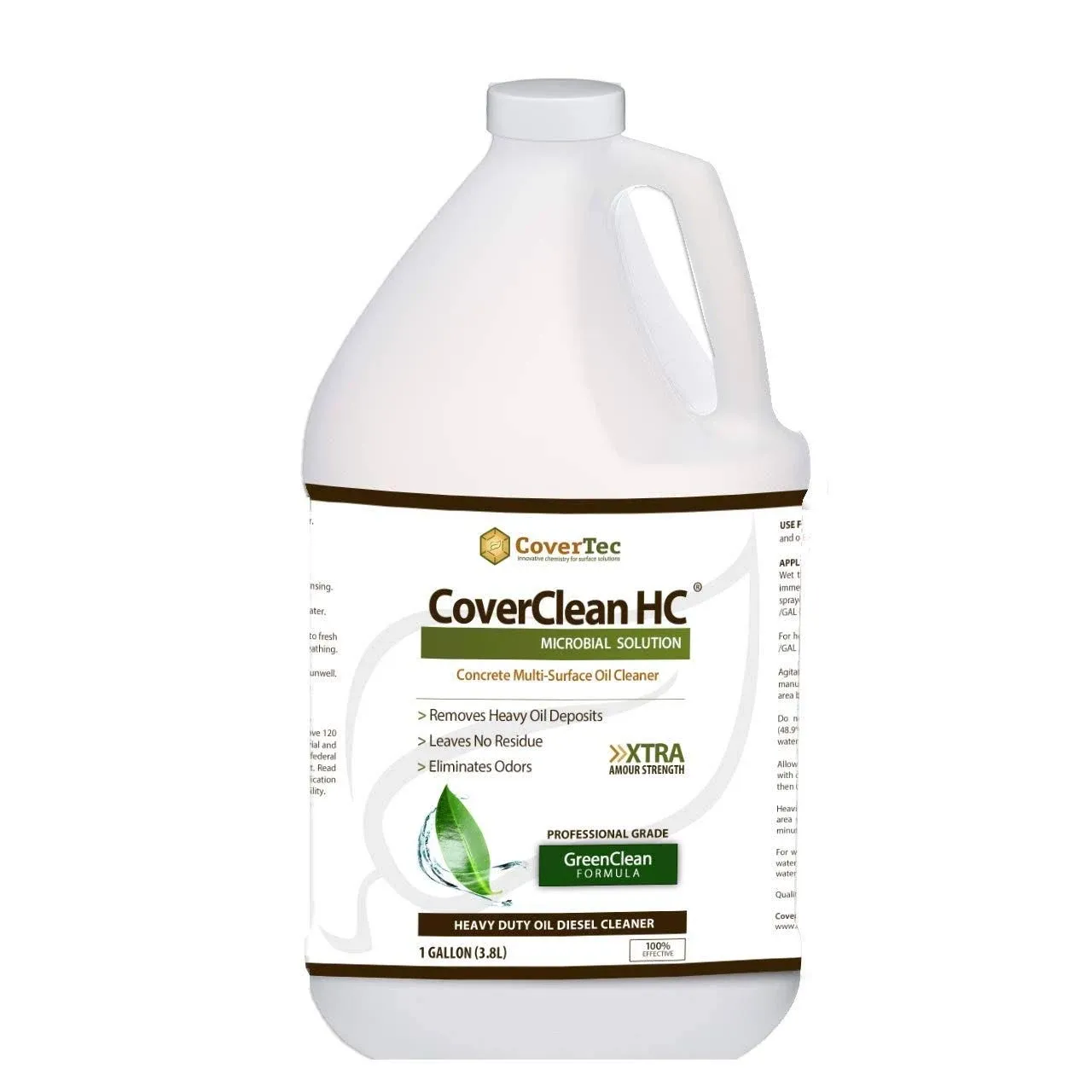 CoverClean HC Microbial Petroleum based Hydrocarbons Cleaner, HeavyDuty, Non Hazardous (1 Gal - Prof Grade)