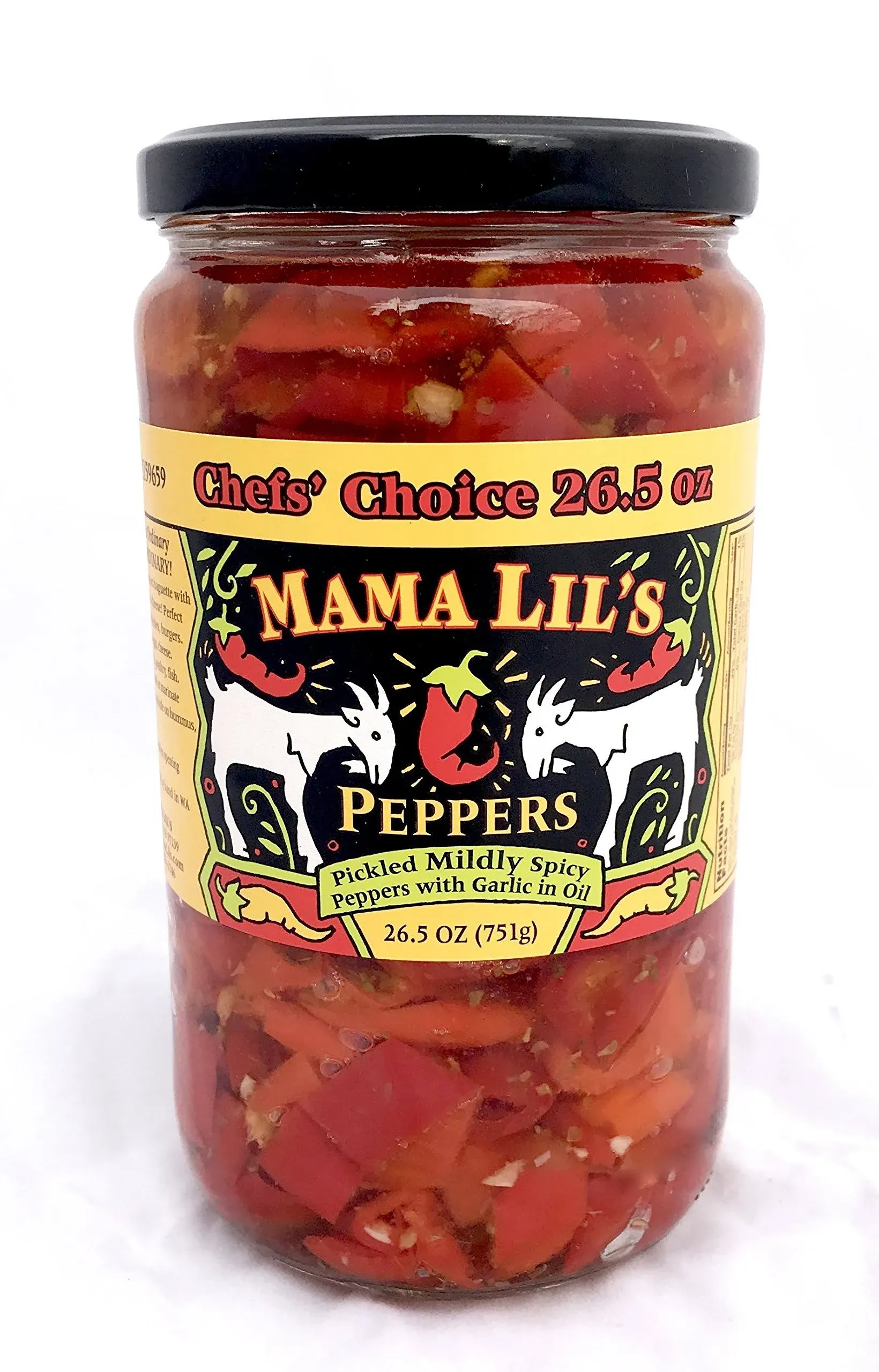 Mama Lil's Original Mild Goathorn Peppers, Large Jar (26.5 oz)