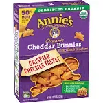 Annie's Baked Snack Crackers, Organic, Cheddar Bunnies - 11.25 oz