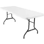 Lifetime 25011 Fold In Half Light Commercial Table, 6 Feet, White Granite