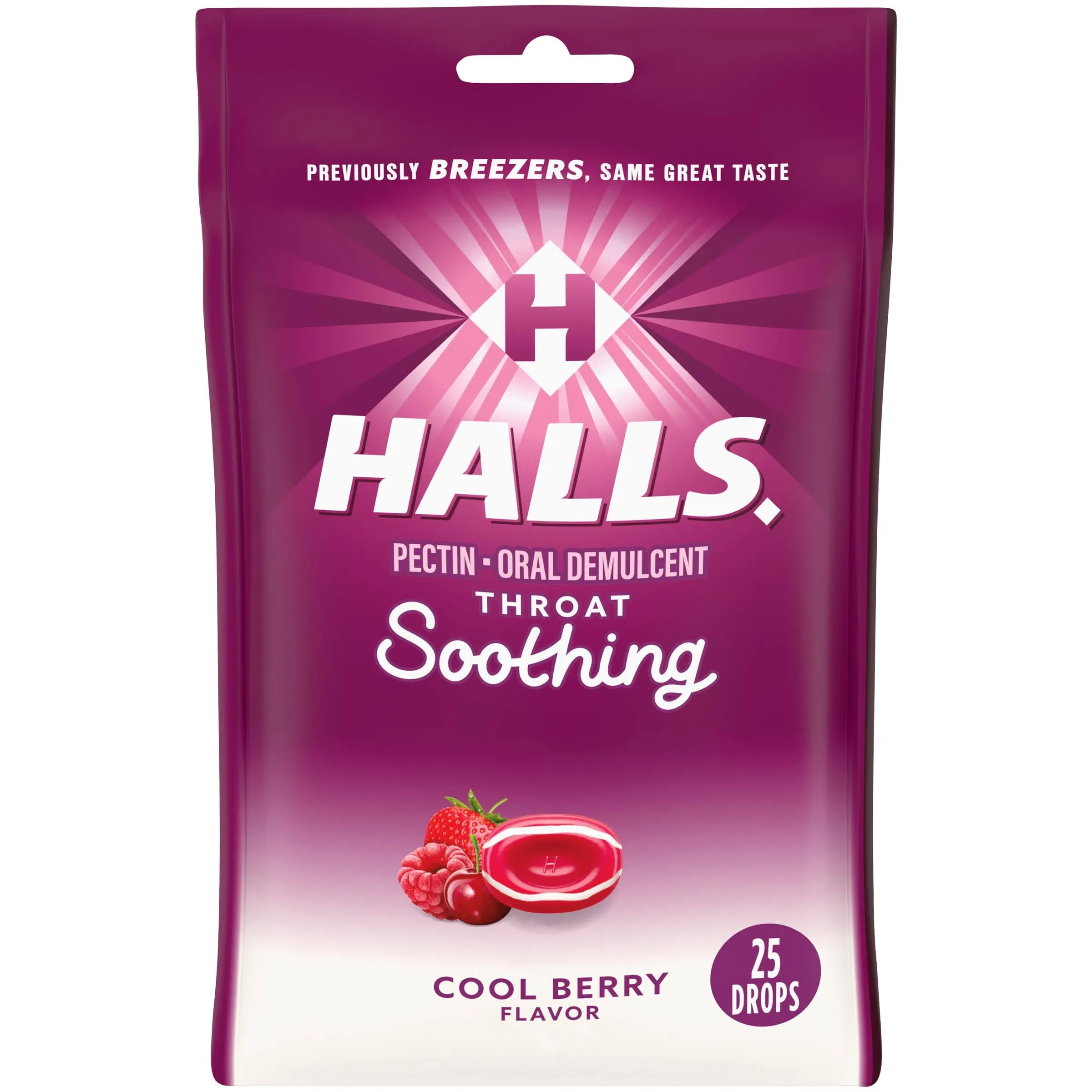 Halls Oral Demulcent, Cool Berry Flavor, Breezers - 25 drops