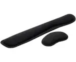 Mind Reader Ergonomic Keyboard and Mouse Wrist Rest Set, Gaming Accessory, Memory Foam, 16.75"L x 3"W x 0.75"H, 2 pcs, Black