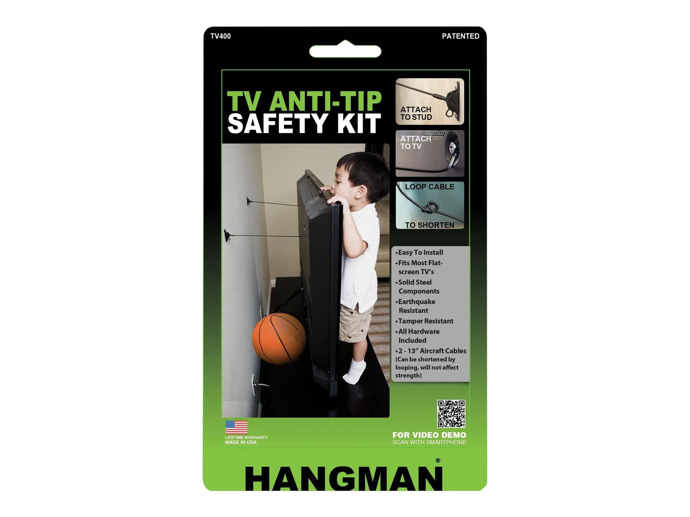 Hangman Anti-Tip Kit for Flat Panel TVs TV400