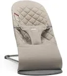 BabyBjorn Bouncer Bliss, Dark Gray Frame, Sand Gray Cotton Classic Quilt