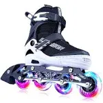 PAPAISON Adjustable Inline Skates for Kids and Adults with Full Light Up Wheels , Outdoor Roller Skates for Girls and Boys, Men and Women