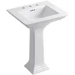 Kohler K-2344-8-0 Memoirs Stately Pedestal Bathroom Sink White