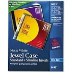 Avery - Inkjet CD/DVD Jewel Case Inserts, Matte White, 20/Pack