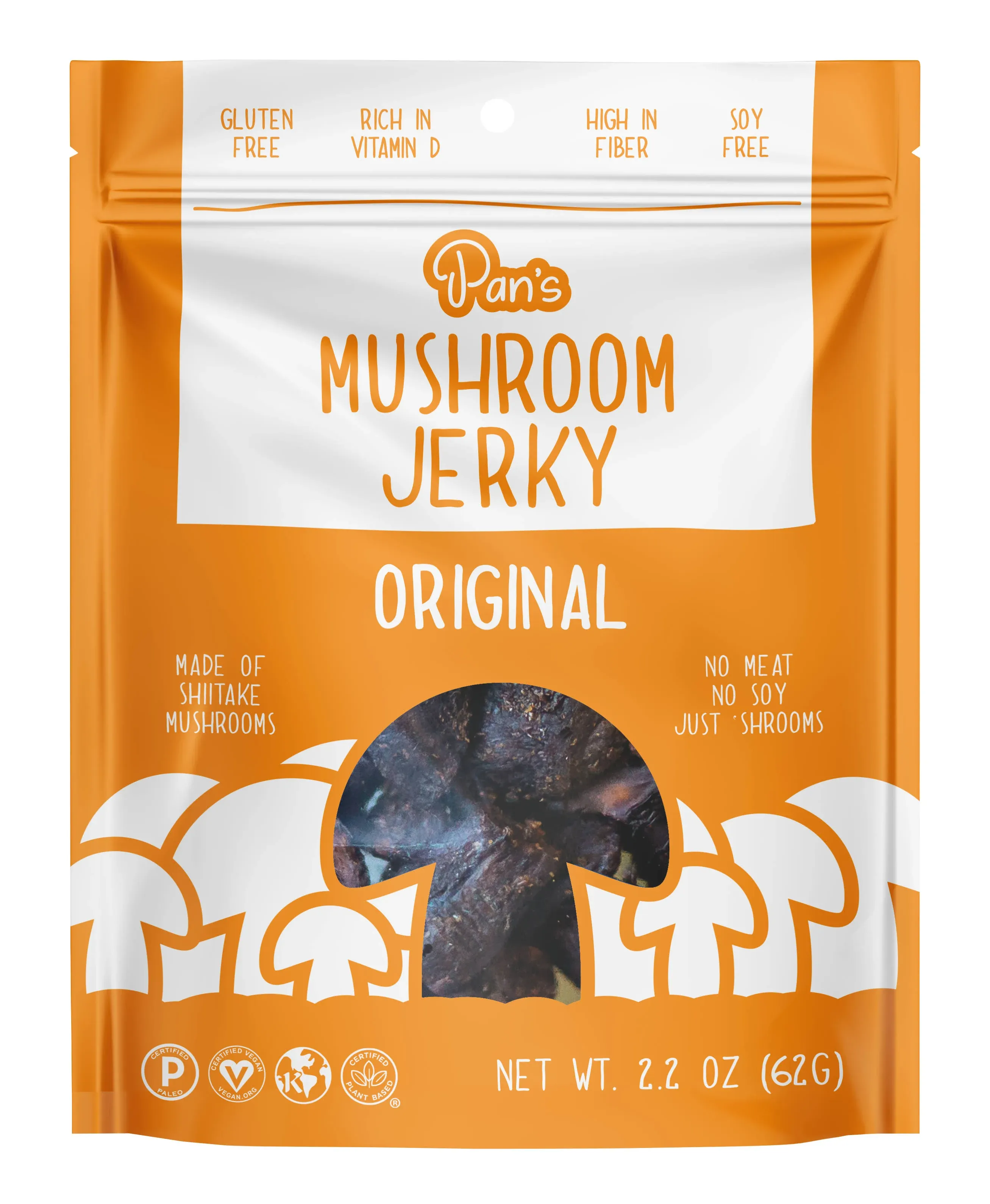 Pan's Mushroom Jerky, Original - 2.2 oz