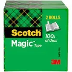 Scotch Magic Tape 3/4" x 2592" 3" Core 2/Pack