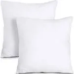 Utopia Bedding Throw Pillows Insert (Pack of 2, White) - 18 x 18 Inches Bed and Couch Pillows - Indoor Decorative Pillows