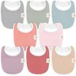 KeaBabies 8-Pack Baby Drool Bibs Muted Pastel