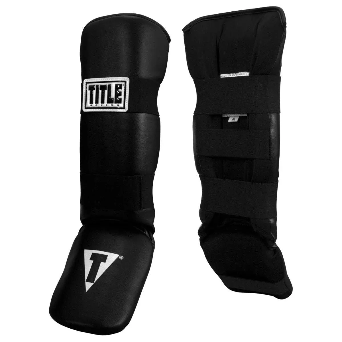 Title Boxing Vinyl Shin-Instep Guards 2.0 - Black, Adult