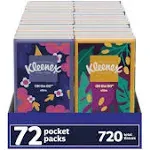 Kleenex On-The-Go Facial Tissues, 72 On-The-Go Packs (3 Trays of 24 Packs), 10 Tissues per Box (720 Total Tissues), 3-Ply, Packaging May Vary