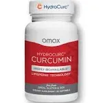 Omax3 OMAX HydroCurc Turmeric Curcumin Softgels, Highly Bioavailable for Natural Joint Relief, Nanoparticle Potency & Absorption (60 Softgels)