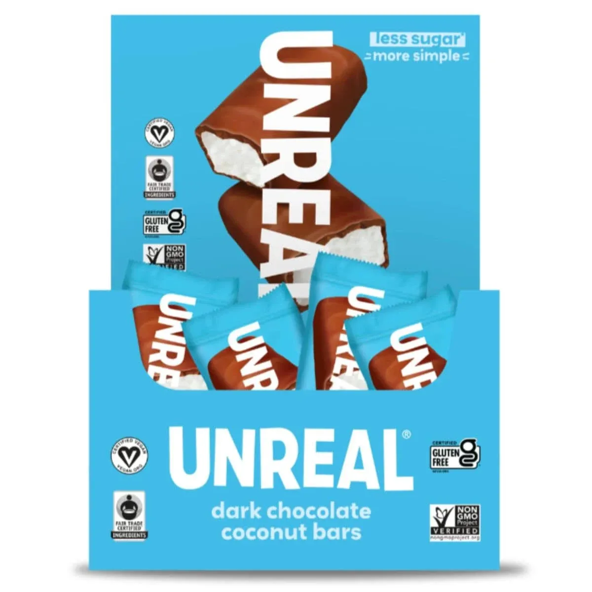 Unreal Coconut Bars, Dark Chocolate - 21.2 oz