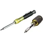 Klein Tools 80037 Screwdriver Tool Set, Multi-Bit Pocket Precision Screwdriver and Adjustable Length Stubby Screwdriver, 2-Piece