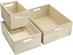 Sorbus Wooden Box for Pantry Cabinet Organizer, Natural, 3 Count