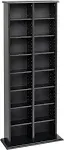 Prepac Double Multimedia Storage Tower, Black