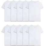 Fruit of the Loom Boys' White Crew Undershirts, 10 Pack, Sizes S-XLH