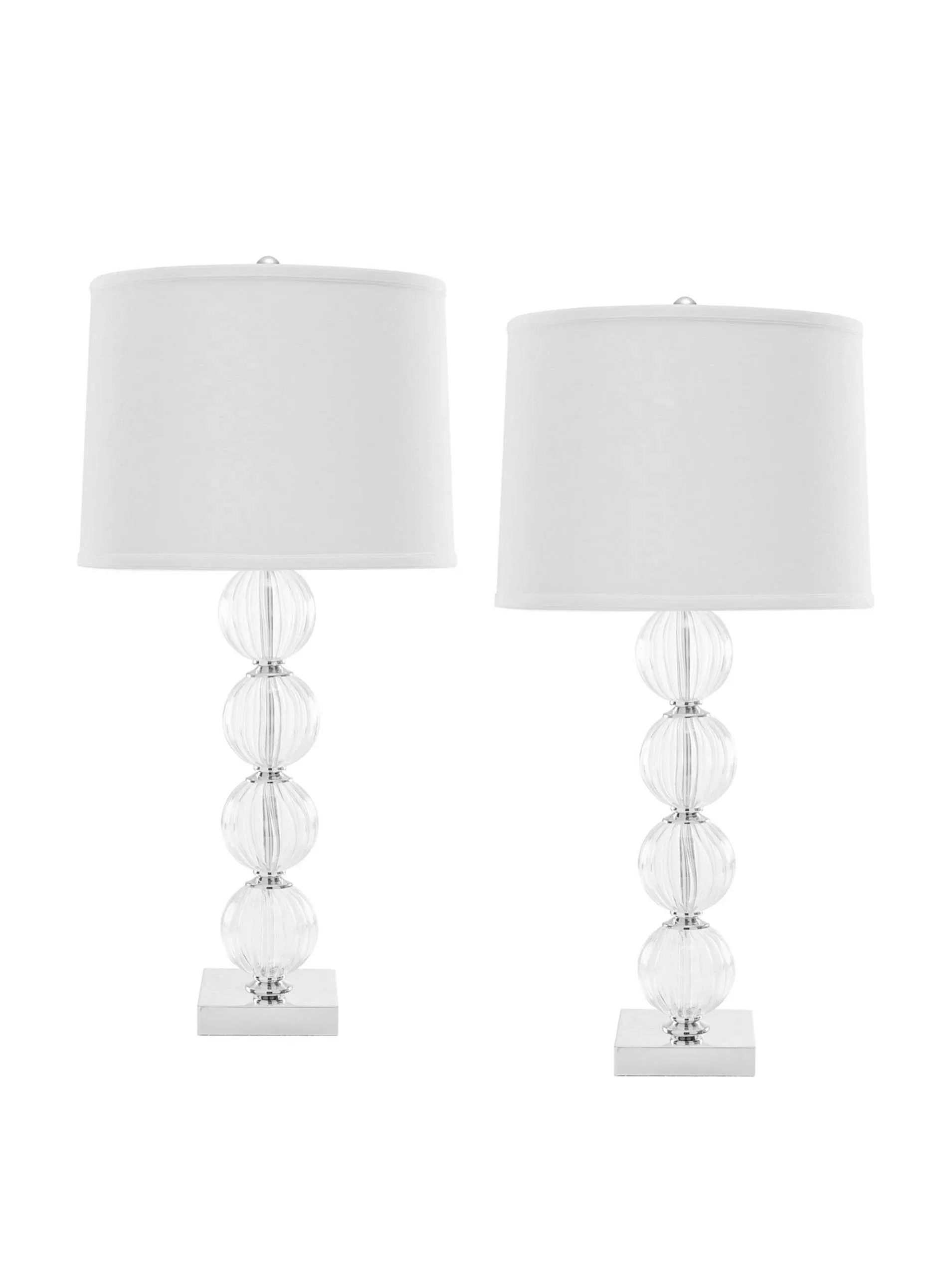 Safavieh Amanda 31-Inch H White Crystal Glass Globe Lamp Set Of 2 - White