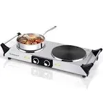 Hot Plate, Techwood 1800W Portable Electric Stove for Cooking Countertop Dual Bu