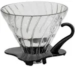 Hario V60 Glass Coffee Dripper (Size 02, Black)