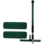 Don Aslett's 12" Mop with 2 Reusable Microfiber Pads | Bathroom or Kitchen | 360° Rotating Head | Machine Washable | Extending Pole