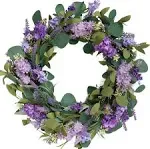 idyllic 18" Artificial Eucalyptus Longifolia Leaves Wreath Rustic Farmhouse Decorative Floral Wreath for Front Door Window Wedding Four Seasons