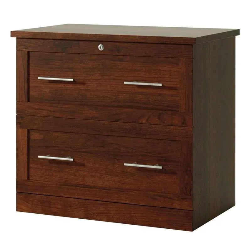 Realspace 2-Drawer 30"W Lateral File Cabinet, Mulled Cherry