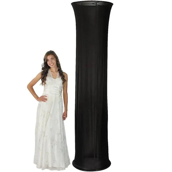 Black Column Fabric Covers - 100 x 27 Inch - Prom and Wedding Party Decor, 1 Piece