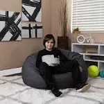 Flash Furniture Duncan Oversized Bean Bag Chair for Kids and Adults, Foam-Filled Beanbag Chair with Machine Washable Cover, Gray